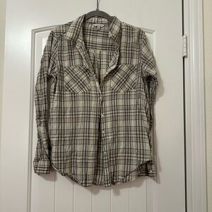 Lucky Brand Gray Plaid Casual Shirt